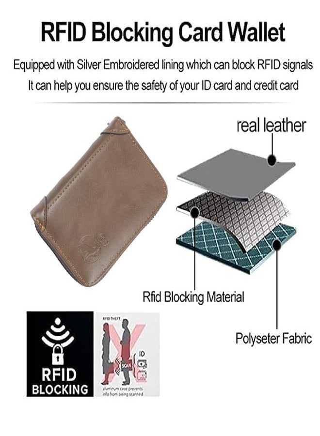 Stealodeal Long-Lasting Leather Zipper Debit/Credit/ATM 10 to 11 Card Holder (Wood) - Image 5